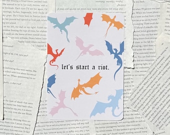 Let’s Start A Riot, Dragon Kindle Insert Reading Accessories Gift Paperwhite Basic Colorsoft Holographic Stars Multicolor