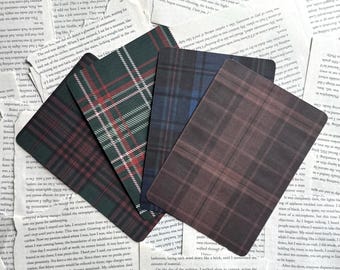 Winter Flannel Kindle Inserts | Cozy Holiday Plaid E-Reader Sleeve Décor | Bookish Christmas Aesthetic Accessories