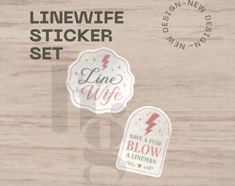 Lineman Wife Sticker Set | Linewife Gift | Save a Fuse Blow a Lineman | Cute Utility Wife Decals | Matte or Holographic