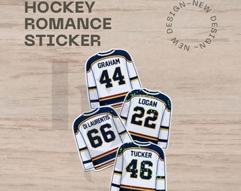College Hockey Romance Jersey Sticker, Bookish Sports Romance Decal, Holographic Reader Sticker