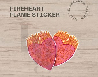 Fireheart Flame Vinyl Sticker | Holographic Fantasy Bookish Decal