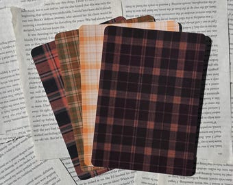 Fall Flannel Kindle Inserts | Cozy Autumn Plaid E-Reader Sleeve Décor | Bookish Fall Aesthetic Accessories