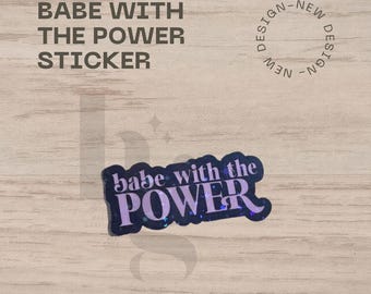 Babe With The Power, Holographic Waterproof Sticker, Inspired by The Labyrinth Movie, Gift, Stars, Purple