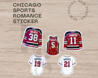 Chicago Sports Romance Jersey Sticker | Waterproof Holographic Bookish Vinyl Decal