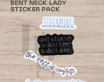 Bent Neck Lady Minis Sticker Pack- inspired by The Haunting of Hill House by Shirley Jackson, Waterproof, Holographic Gift