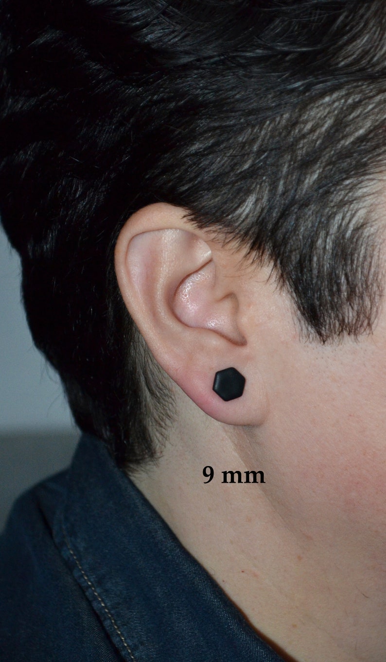 Black Studs Matte Black Earrings Earrings for Men Unisex Etsy