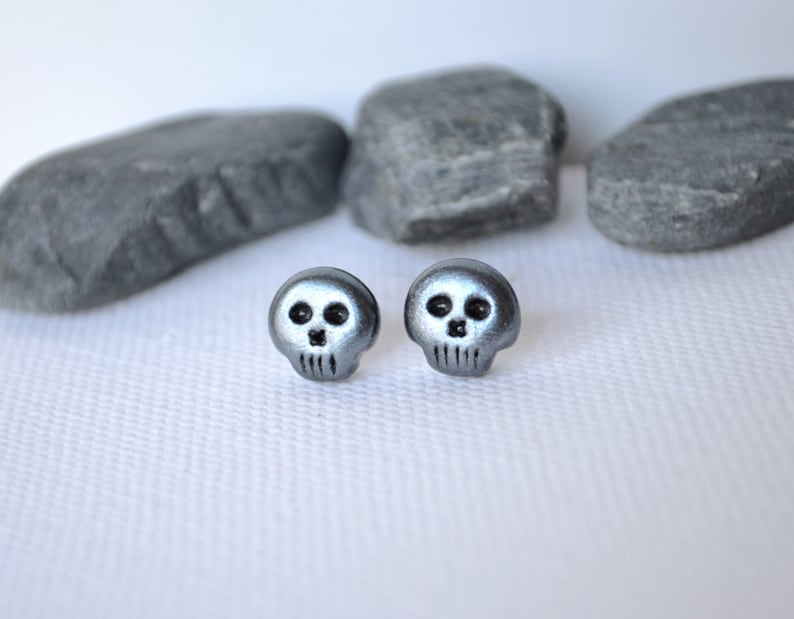 Mens Earrings Skull Earrings for Men Steampunk Earrings Goth Etsy