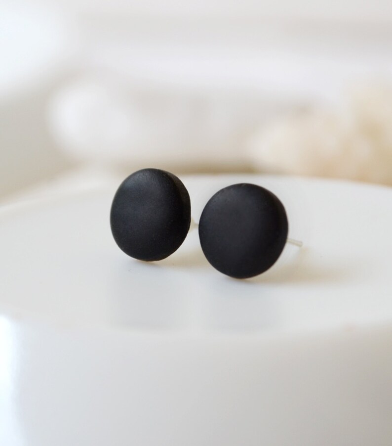 Black Studs Matte Black Earrings Earrings for Men Unisex Etsy