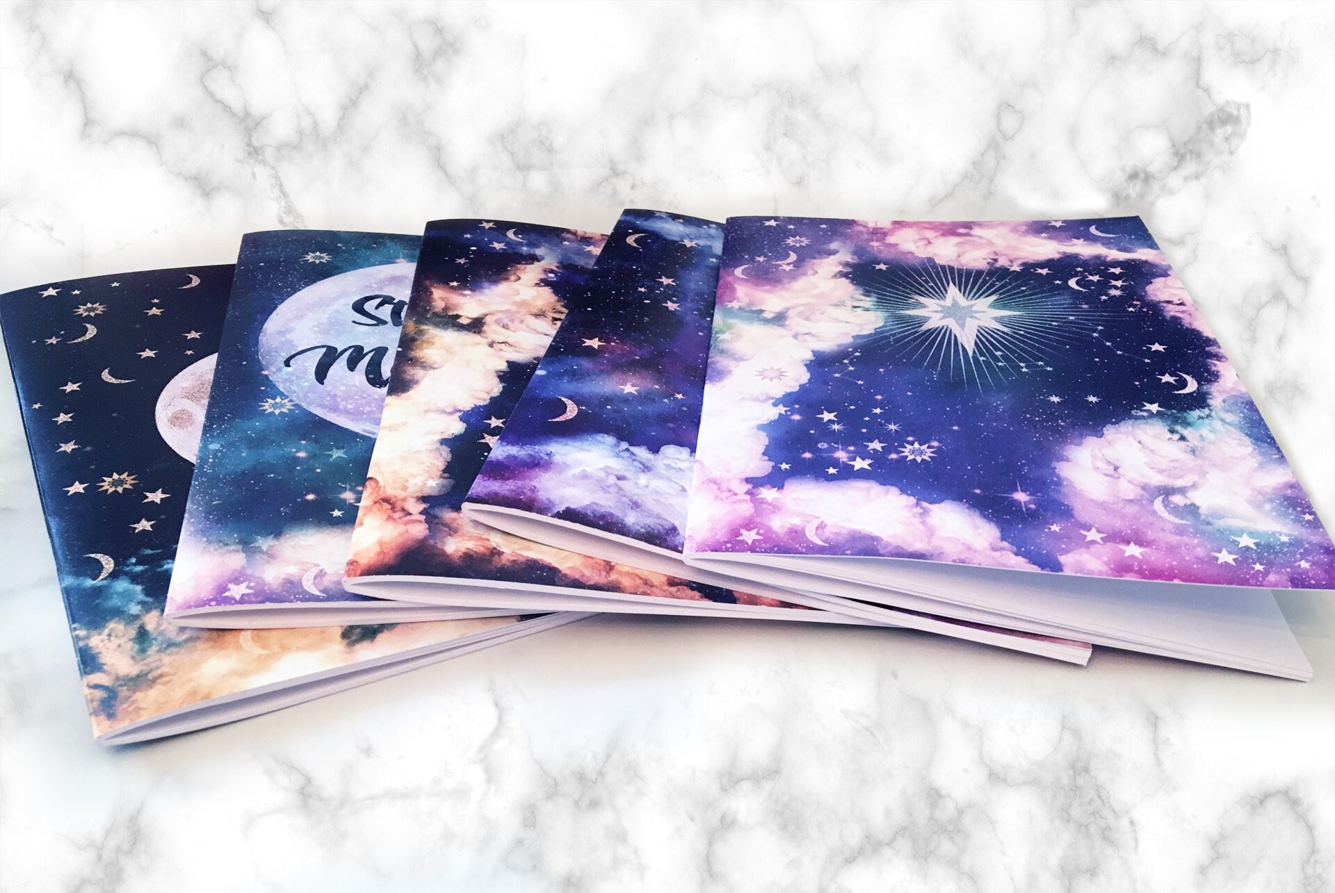 Galaxy Notebook Moon Notebook Moon Notepad Galaxy Etsy