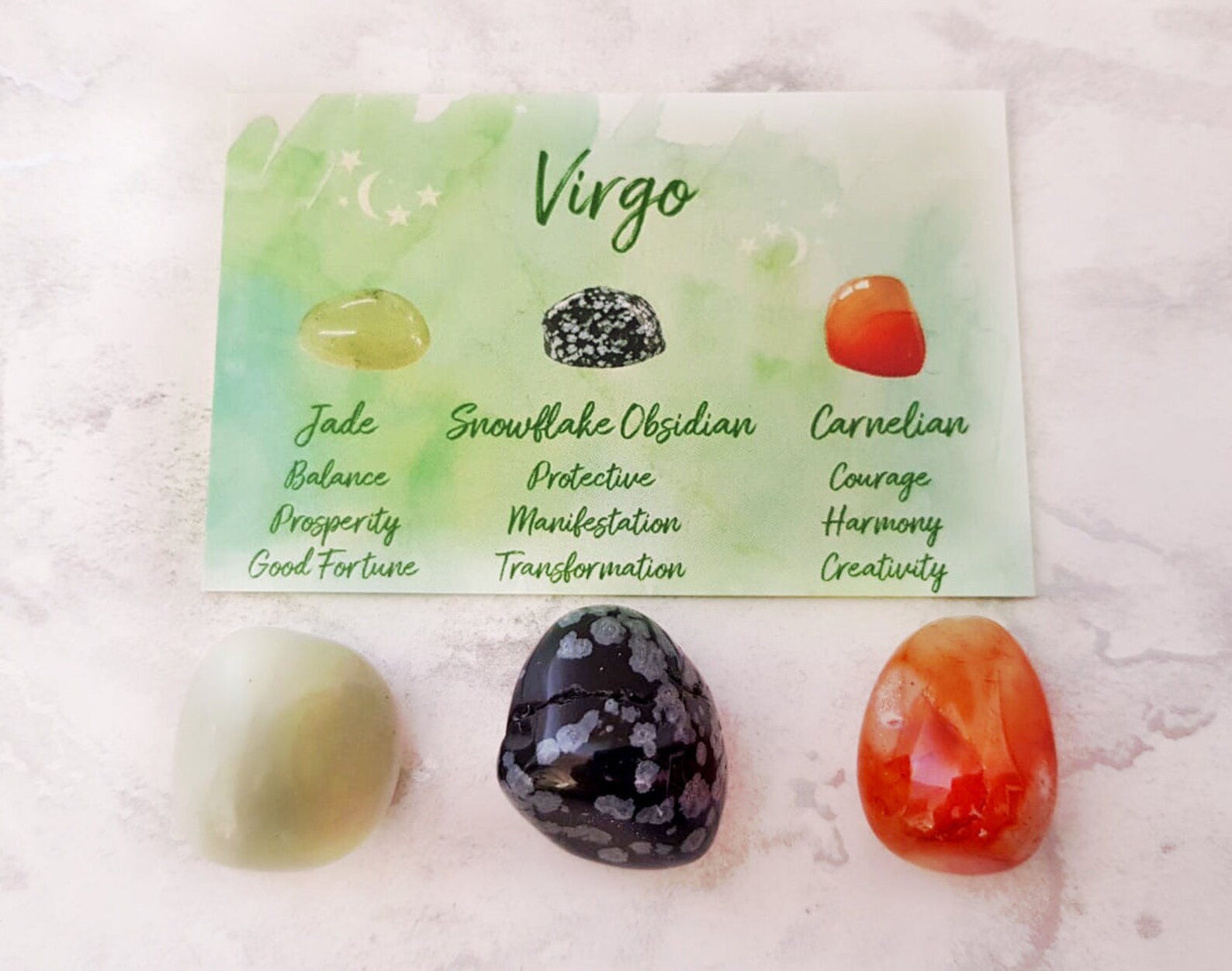 Virgo Crystal Set Virgo Gem Set Star Sign Gift Zodiac Etsy