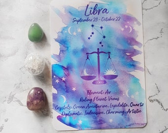 Libra Crystal Set - Libra Gift Box - Star Sign Gift - Zodiac Gift - Crystal Set- Crystal Gift - Astrology - Tumble Stones