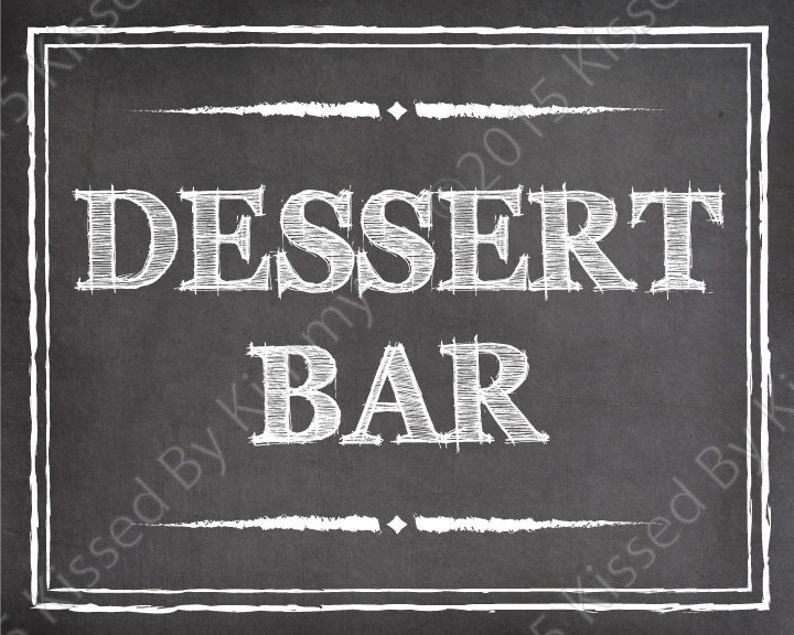 Chalkboard Sign DESSERT BAR Wedding Treat Sign Printable Etsy