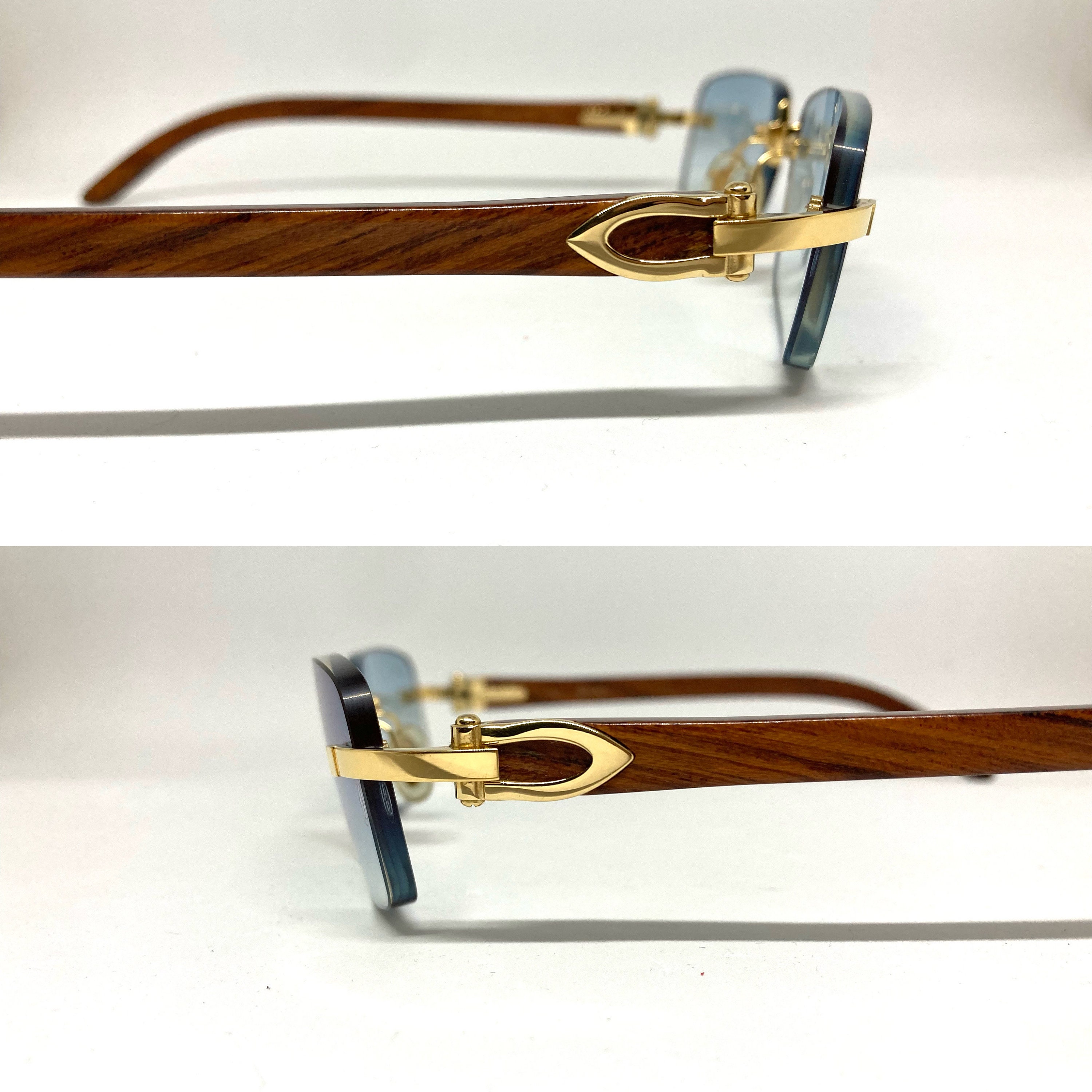 Cartier Gold Bubinga Wood 2000s Sunglasses Full Set - Etsy