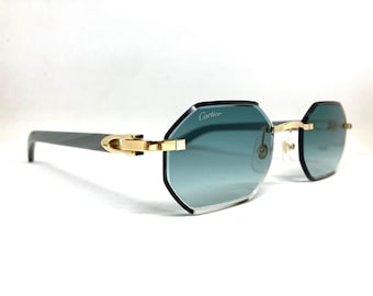 Cartier Gold Tulip Wood  Sunglasses