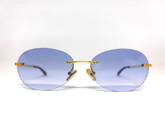 Vintage Gianni Versace MOD.1008 1002 Rimless Sunglasses
