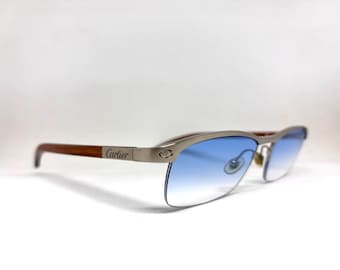 Cartier Santos Titanium & Wood Sunglasses