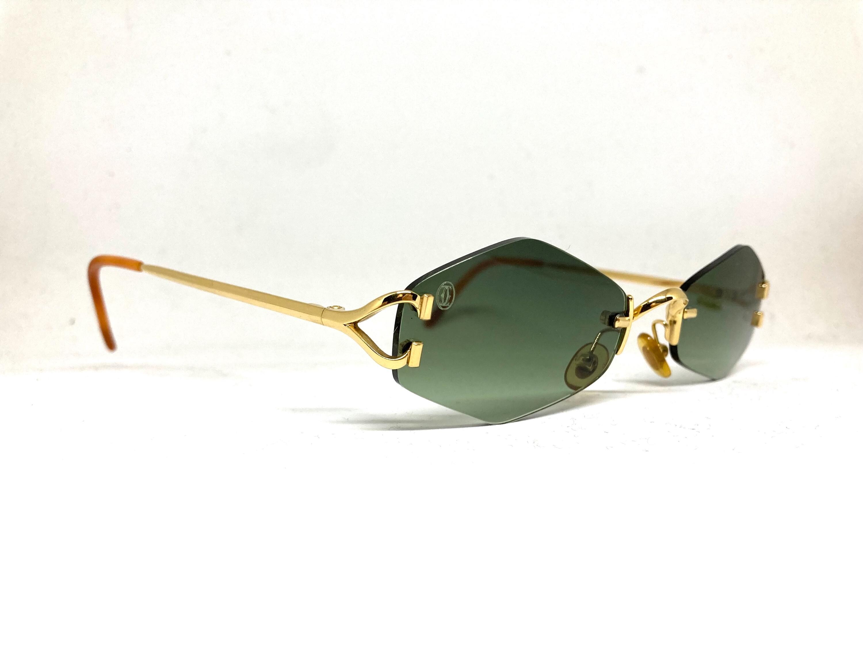 Cartier o decor gold vintage sunglasses authentic Authentic Cartier Saturne - Gold Wires Sunglasses w/ Gray  main image 4