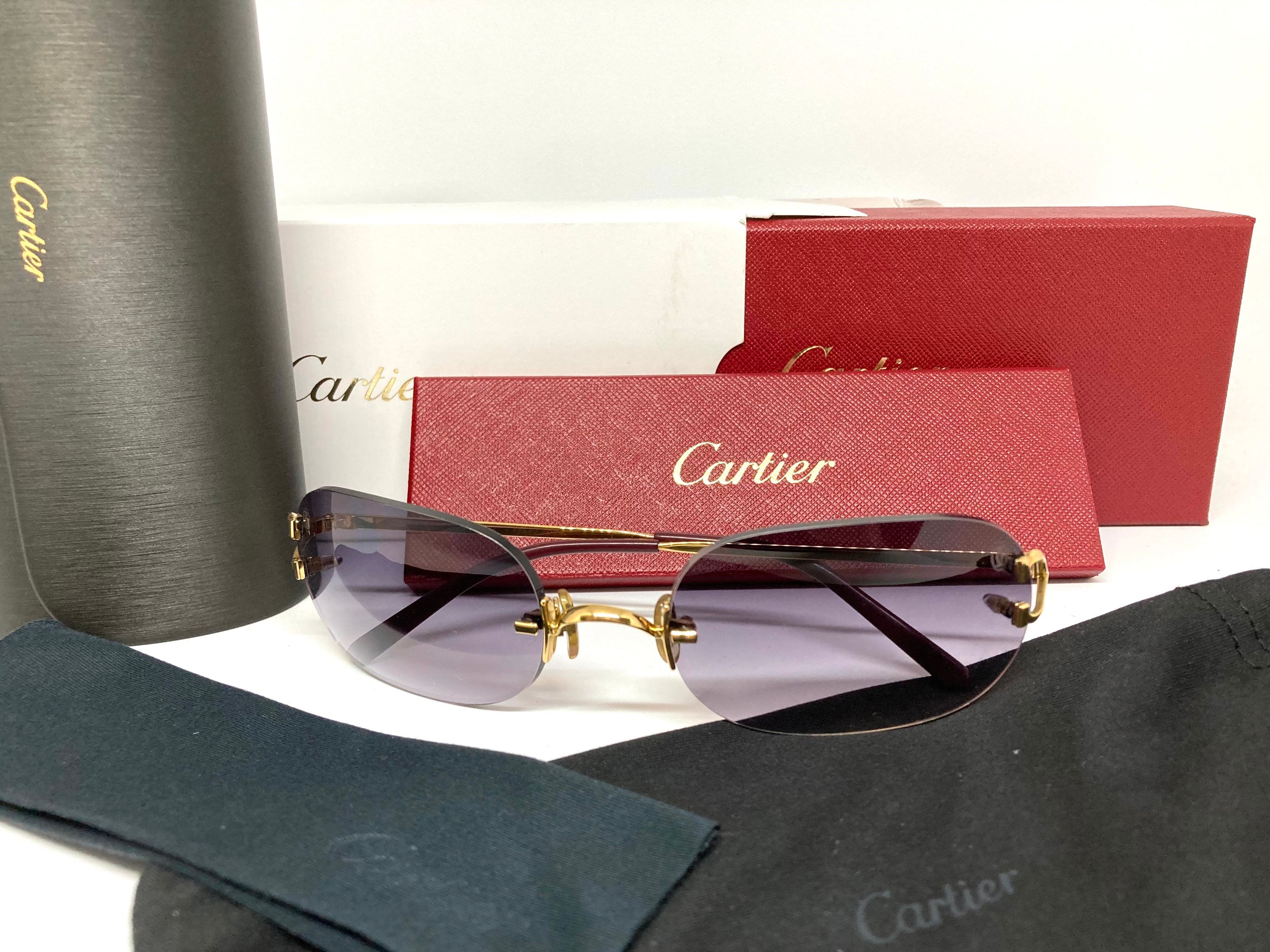 Vintage Cartier C Decor Limited Edition Rose Gold Sunglasses Etsy