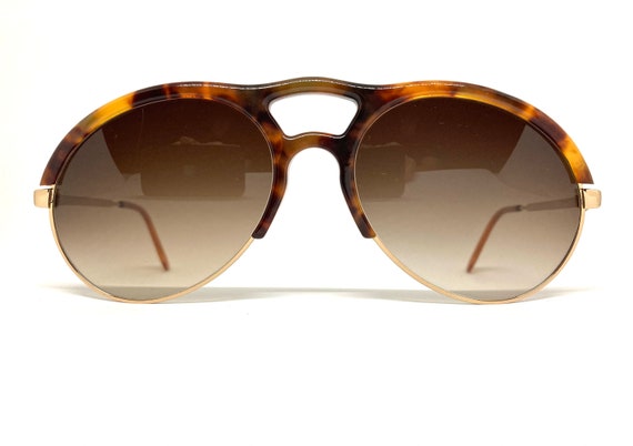 Bugatti Gold Frame with Brown Gradient Lenses Women\'s Sunglasses Vintage BUGATTI Sunglasses 80s Gold Frame 1980s Sunglasses  main image 2