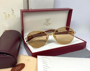 Vintage Cartier Bagatelle Gold 55-18-135b Sunglasses