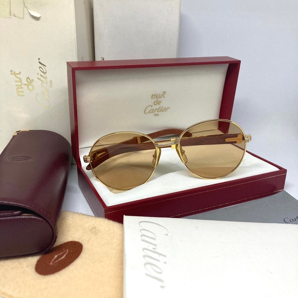 Vintage Cartier Bagatelle Gold 55-18-135b Sunglasses