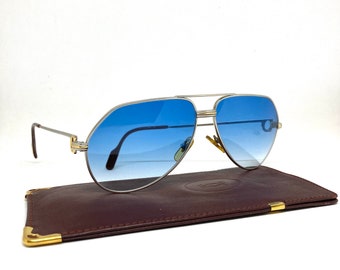 Vintage Cartier Vendôme Louis Palladium Titanium 62-14 Sunglasses