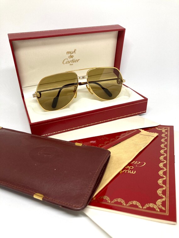 Vintage Cartier Vendôme Santos 59-14-130 Sunglasses | Etsy