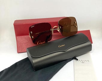 Cartier " C " Décor  Gold Sunglasses