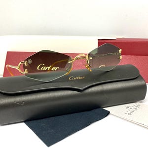 Vintage Cartier " C " Décor Soho Gold Sunglasses