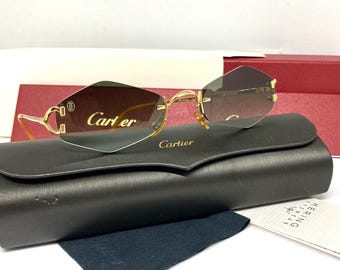 Vintage Cartier &quot; C &quot; Décor Soho Gold Sunglasses