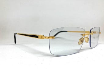 Vintage Fred Paris Jamaique Rimless Sunglasses Force10