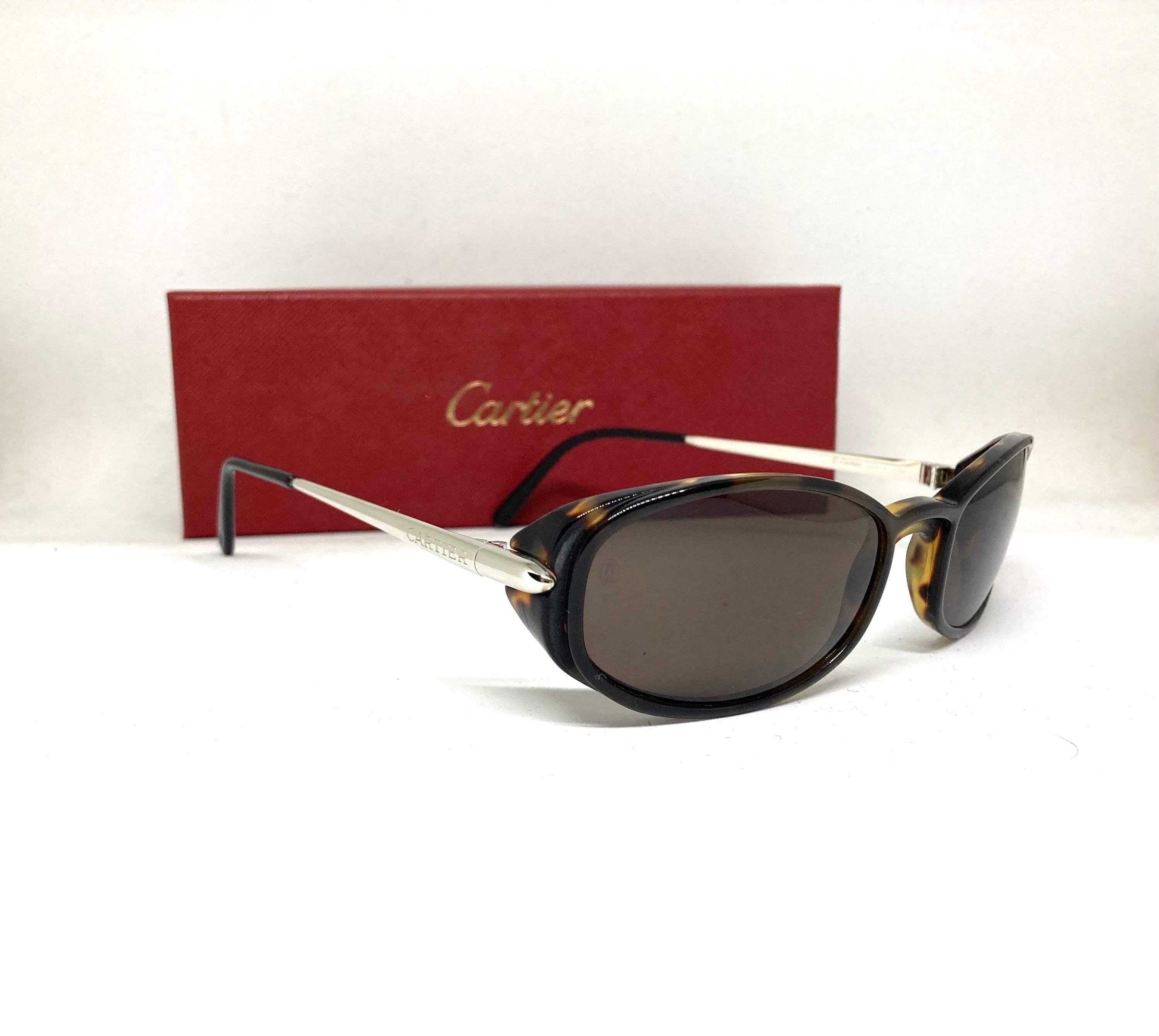 Cartier Havana Aspen Luxury Vintage Sunglasses! Cartier Aspen Vintage Gray Oval Sunglasses c1990s – Ladybag  main image 3