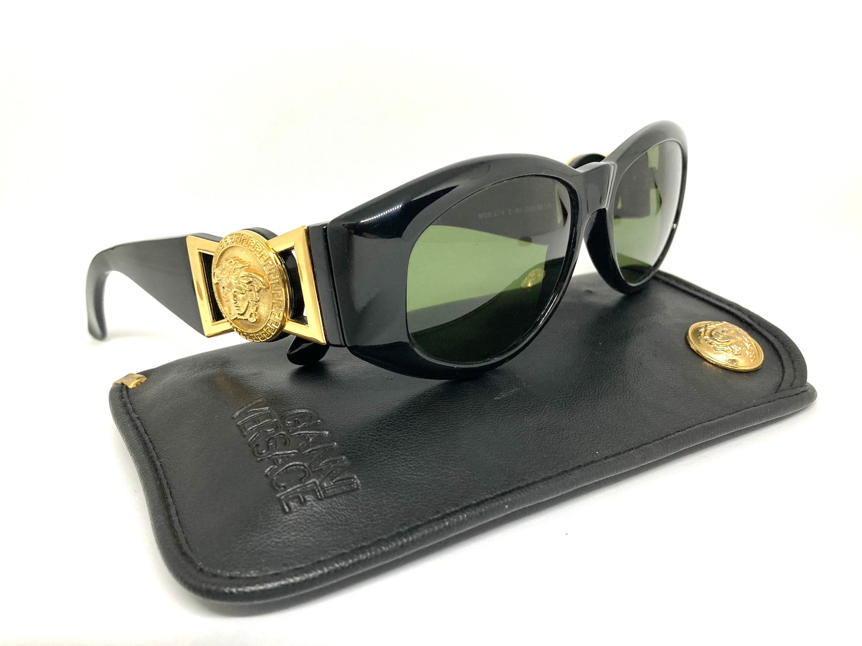 profundo Corresponsal Centro de producción Gafas de sol vintage Gianni Versace MOD.424 COL.852 BK - Etsy España