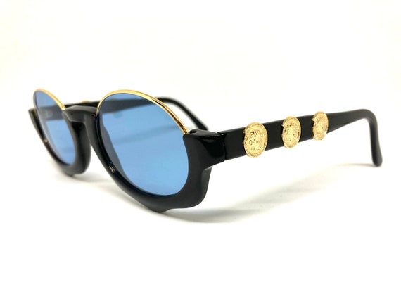 Vintage Gianni Versace MOD.S19 COL. 784 Black Sunglasses - Etsy