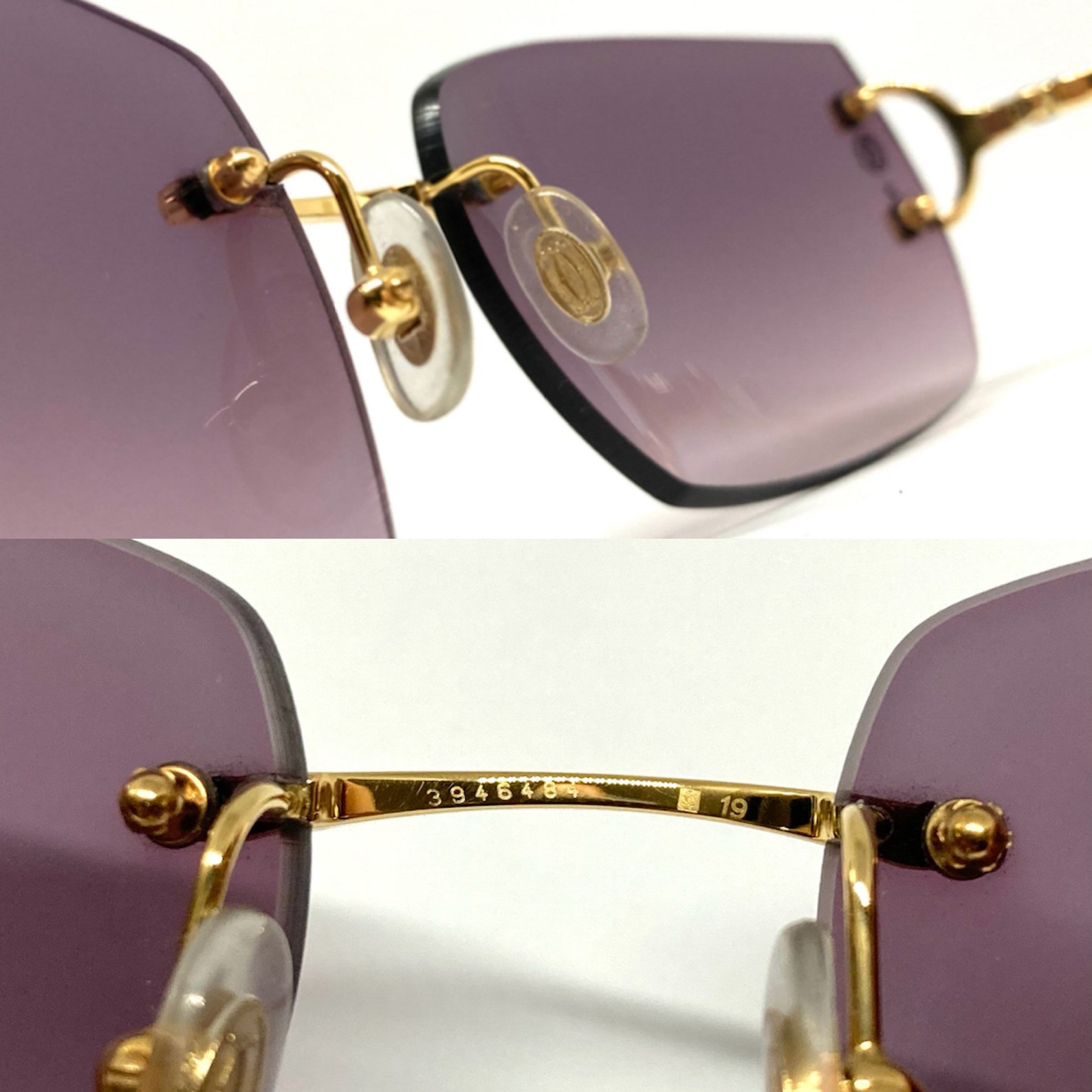 Vintage Cartier Big C Décor Gold Sunglasses Full Etsy
