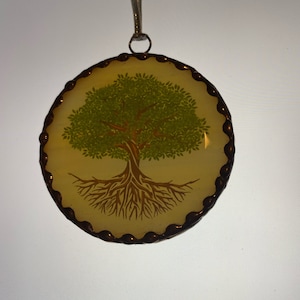 Tree of Life, Glass Sun Catcher  - BEAUTIFUL ! Clear Beveled Glass! Refracts Light Wonderfully!