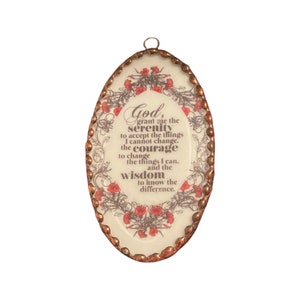 Serenity Prayer  -  Sun catcher - Recovery / Christian Prayers - Set in-between White Stained Glass & clear beveled glass