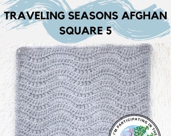 CROCHET PATTERN | LB Traveling Seasons Afghan Square 5 | Crochet Motif Pattern | Crochet Granny Square | Little Red Knits | Summer Square