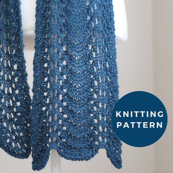 KNITTING PATTERN | Fine Feathers Shawl | PDF Pattern | Instant Download | Easy | Beginner Friendly | Knit Wrap | Lace Wrap | Summer Wrap