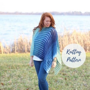 Easy Breezy Knit Poncho Pattern | Beginner Lace, Summer Beach Coverup (PDF Pattern)