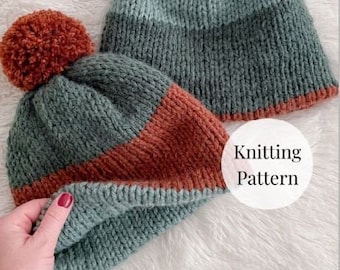 帽子 Y.A.R.N. 3D double Cross Knit hat KNITTING PATTERN | Double Dipped Beanie | Beginner Knitting