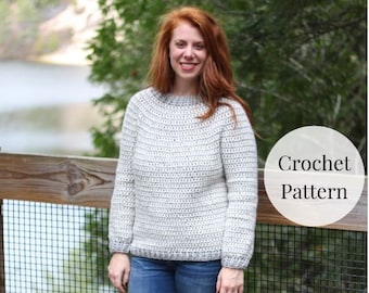 Prim Stripe Crochet Pullover Pattern | Worsted Sweater (PDF Pattern)