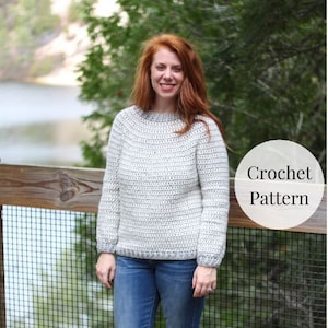 CROCHET PATTERN | Prim Stripe Pullover | Beginner Crochet Sweater | Easy Pullover | Worsted Sweater | Crochet Pullover | Striped Sweater