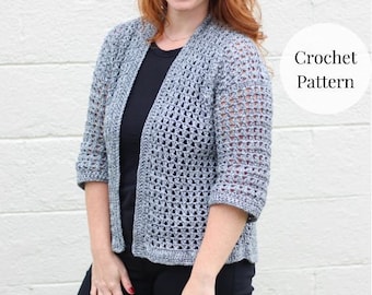 Crochet Cardigan Pattern | Crosswinds Cardi, Lacy Summer Design (PDF Pattern)