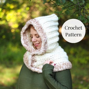 CROCHET PATTERN | Once Upon A Time Cowl | Crochet Cowl | Hooded Cowl | Faux Fur Hooded Cowl | Adult and Child | Mommy and Me Set | Snoodie
