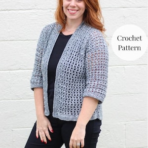 Crochet Cardigan Pattern | Crosswinds Cardi, Lacy Summer Design (PDF Pattern)
