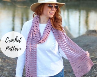 Rosewood Wrap Crochet Pattern | Lacy Rectangle Shawl (PDF Pattern)