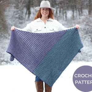 CROCHET PATTERN Aurora Fade PDF Pattern Instant Download Beginner Asymmetrical Shawl Crochet Wrap Triangle Scarf Fade image 1