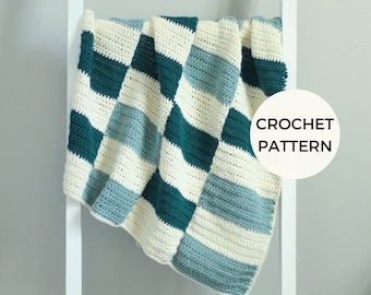 CROCHET PATTERN | Gridlines Baby Blanket | Crochet Blanket | Baby Blanket | PDF | Baby Gift | Baby Shower | Designed by Little Red Knits