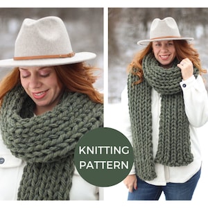 KNITTING PATTERN | Extra Super Knit Scarf | PDF Pattern | Instant Download | Easy Knitting Pattern | Beginner Knit Scarf | Jumbo Scarf